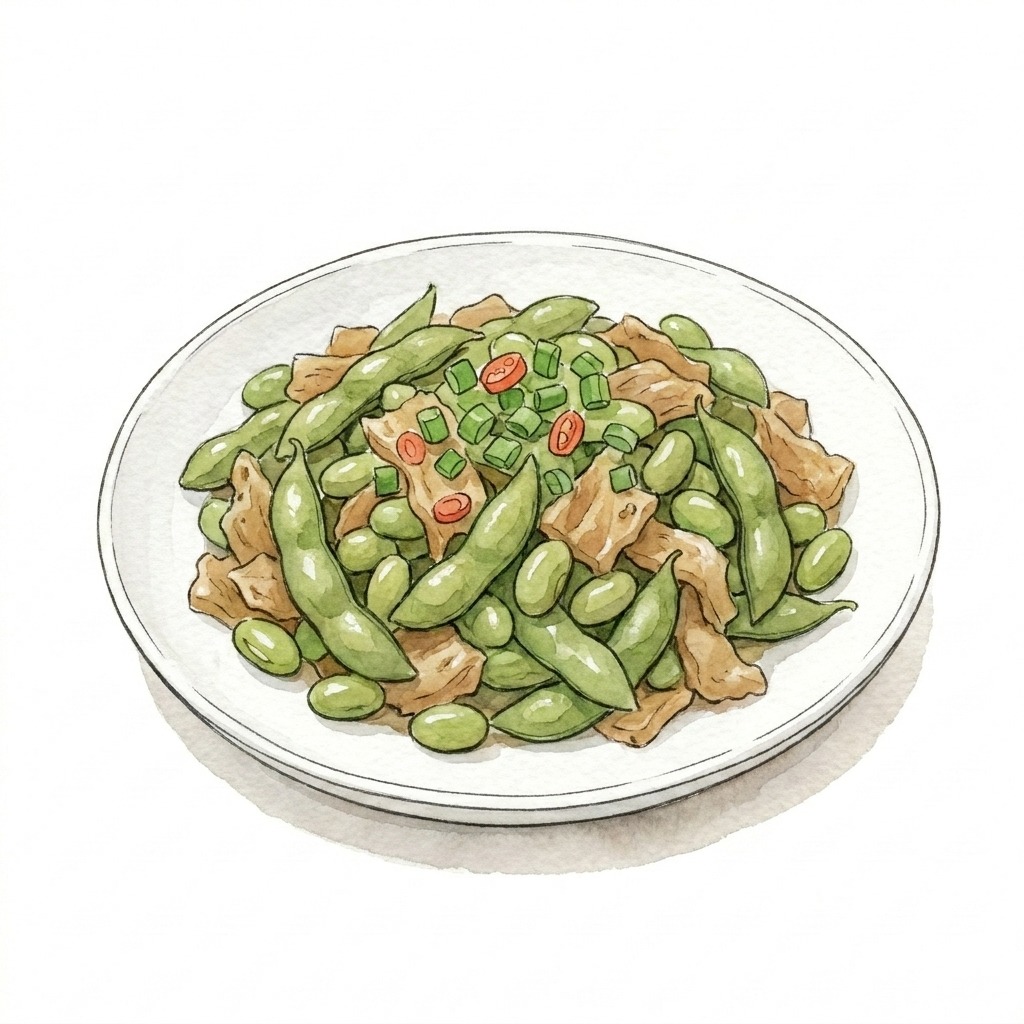 毛豆炒榨菜